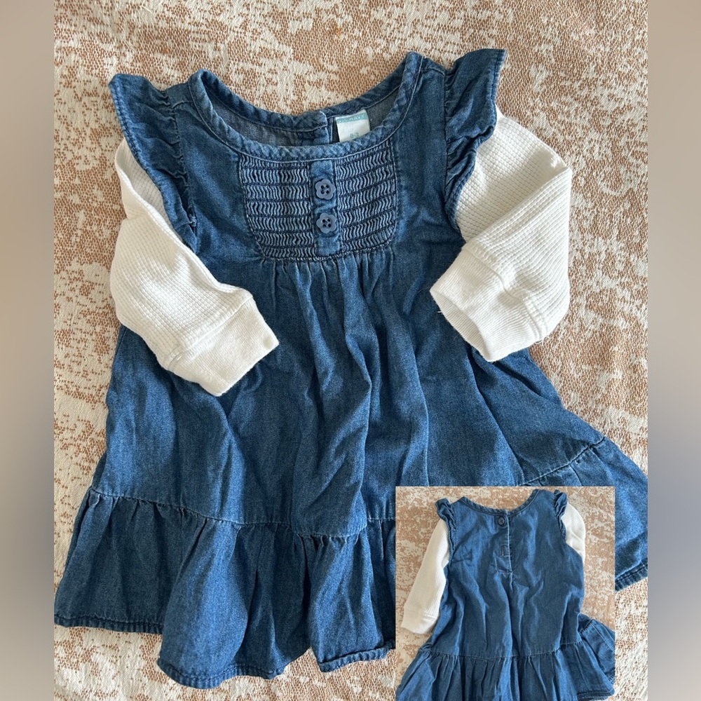 Old Navy denim baby dress 0-3 mo EUC